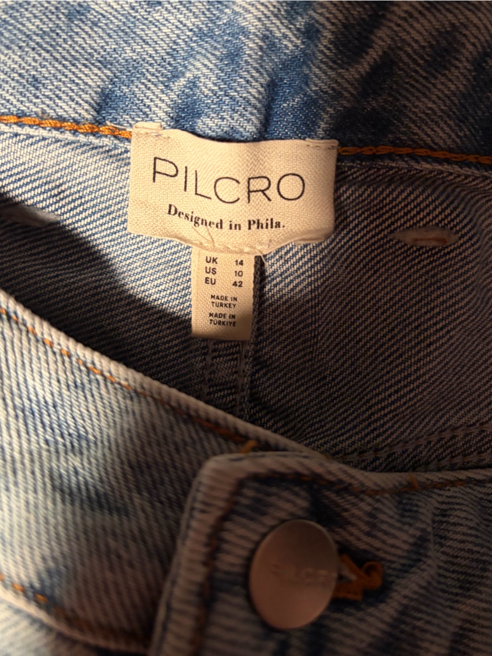 Pilcro The Madi Front Slit Denim Maxi Skirt Raw Hem Size 10 EU 42 - Picture 6 of 6